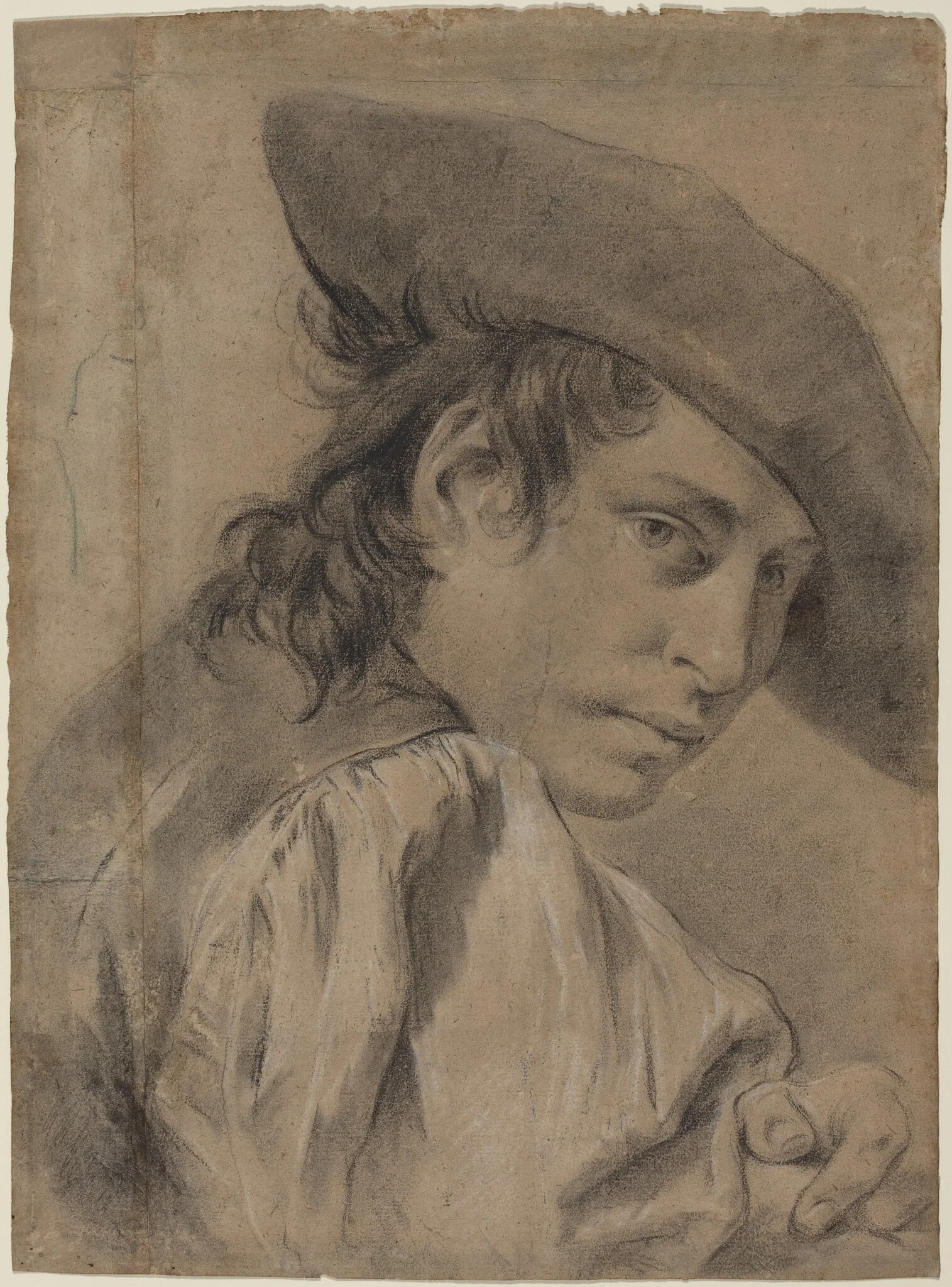 A Young Man in a Broad Hat, detail