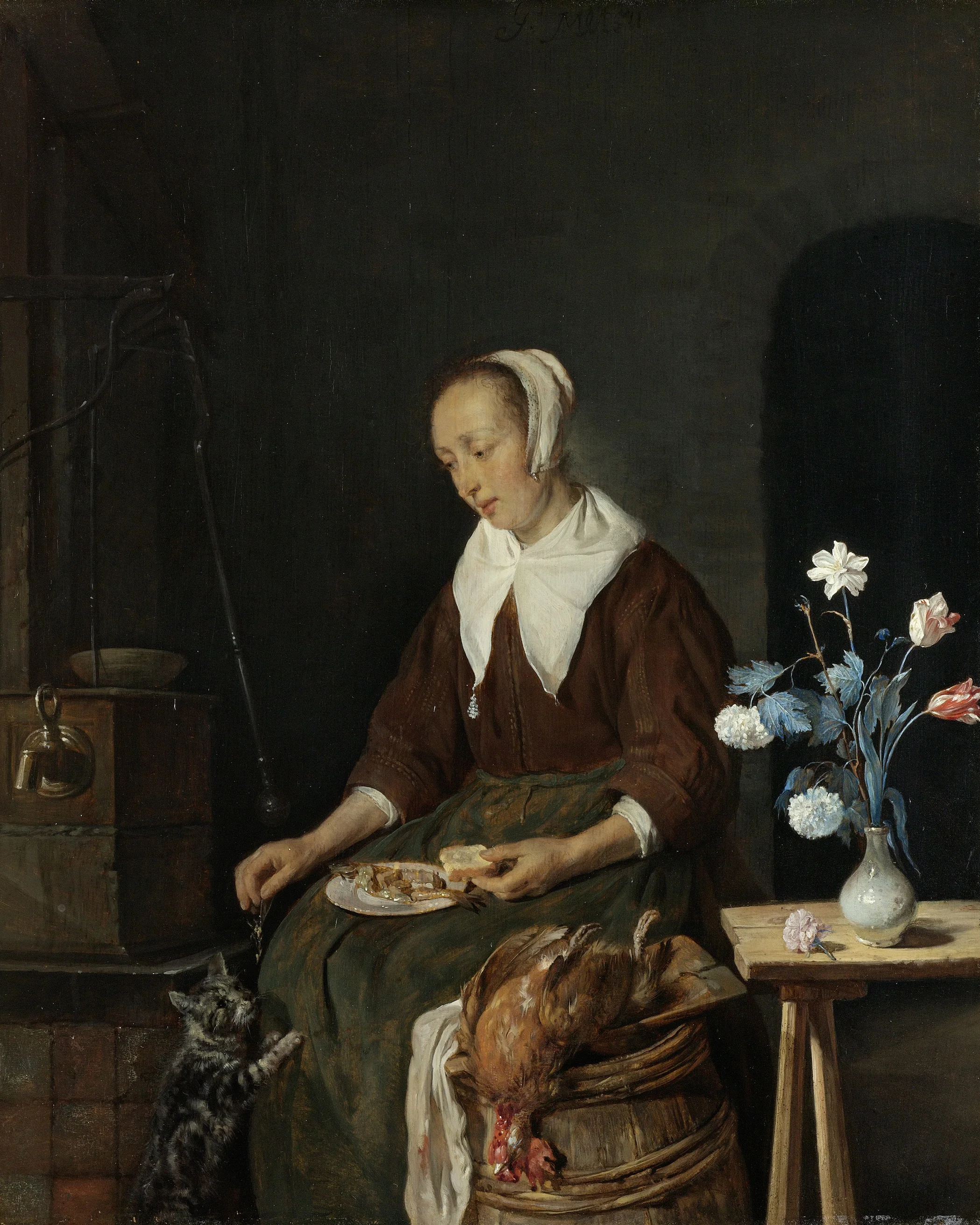 Woman Eating, Known as ‘The Cat’s Breakfast’, detail