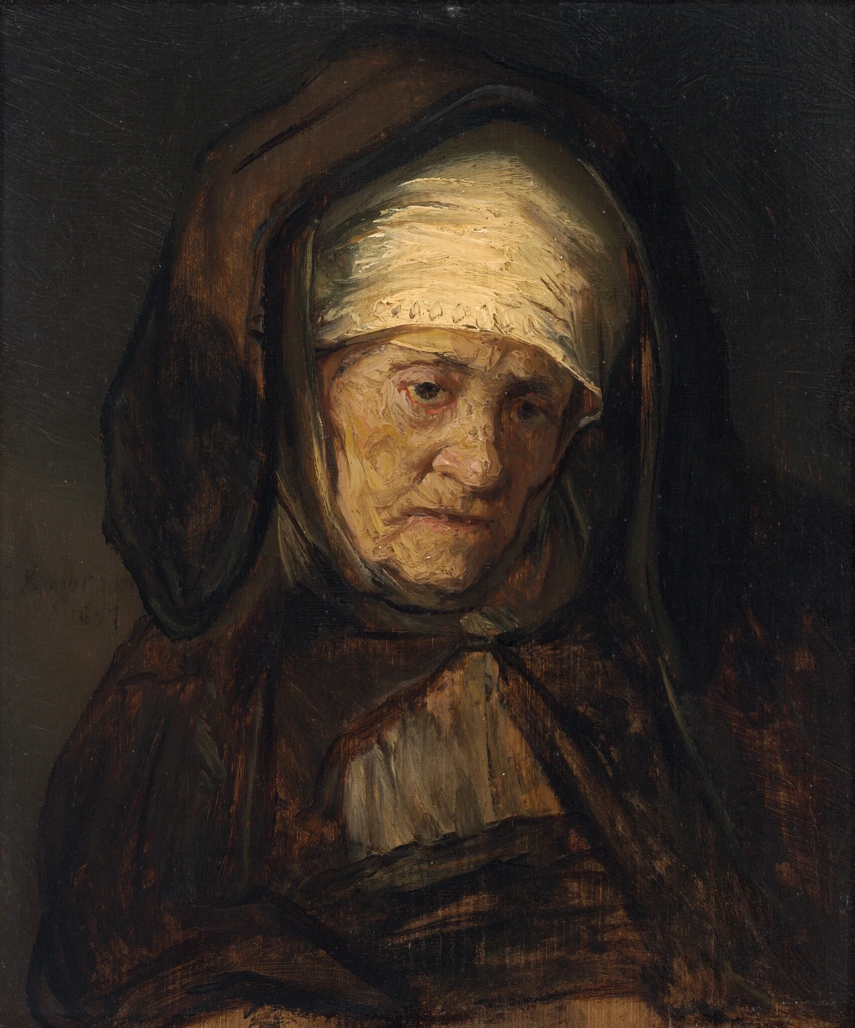 Head of an Aged Woman, detail