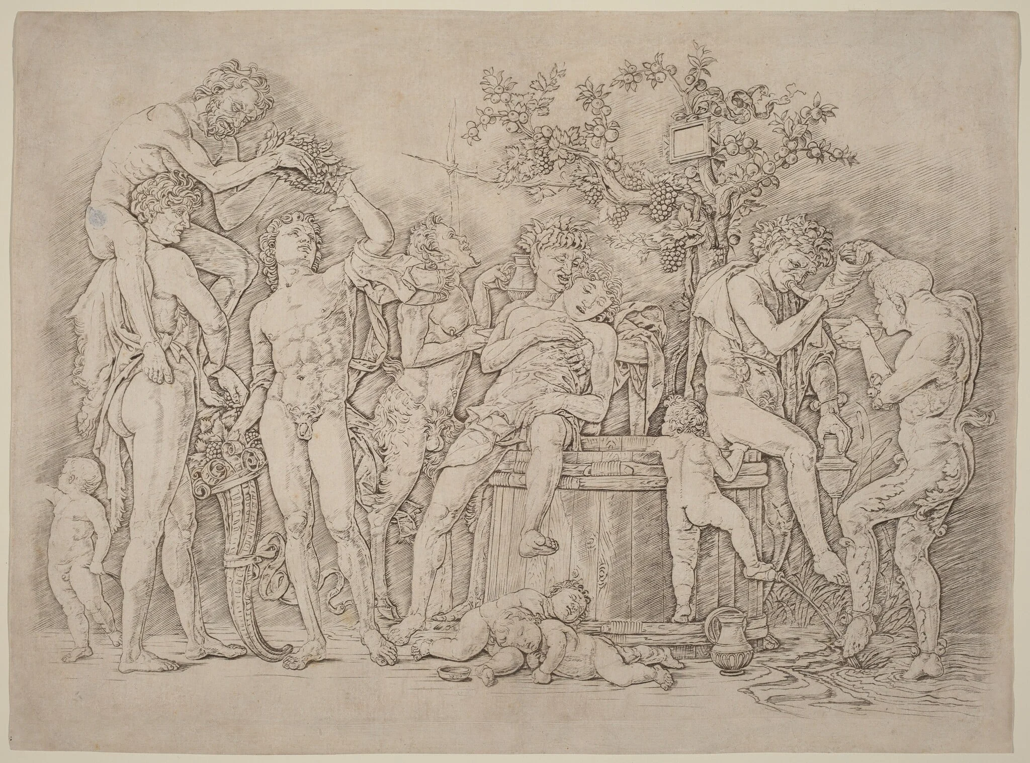 Bacchanal with a Wine Vat, detail