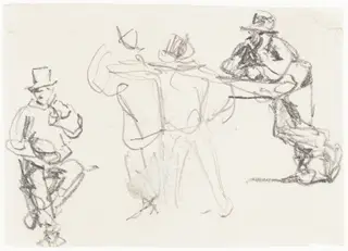 Studies of a Male Figure, by William Henry Hunt, graphite, 1827