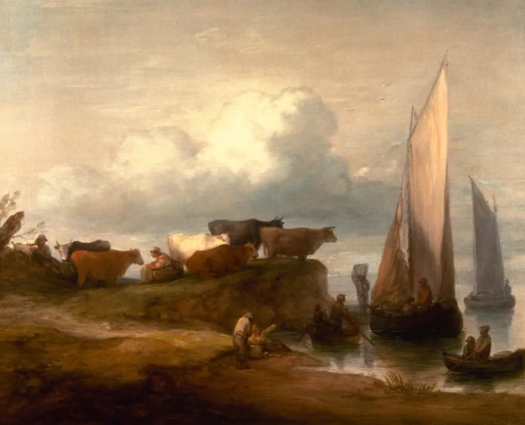 A Coastal Landscape, by Thomas Gainsborough, oil