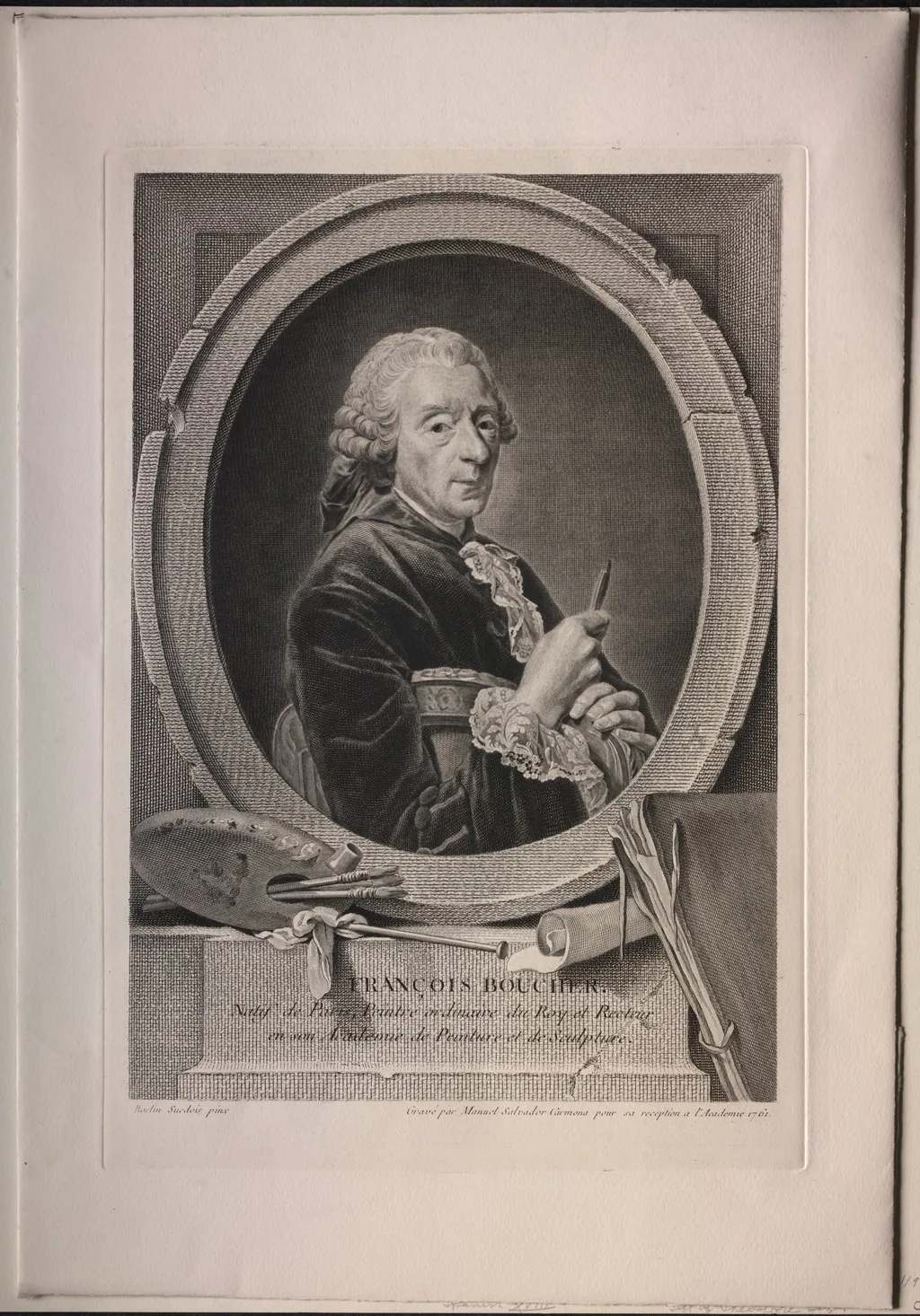 François Boucher, by Manuel Salvador Carmona, 1761