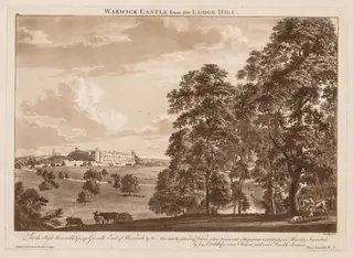 Views of Warwick Castle:  Warwick Castle from the Lodge Hill, by Paul Sandby, 1776