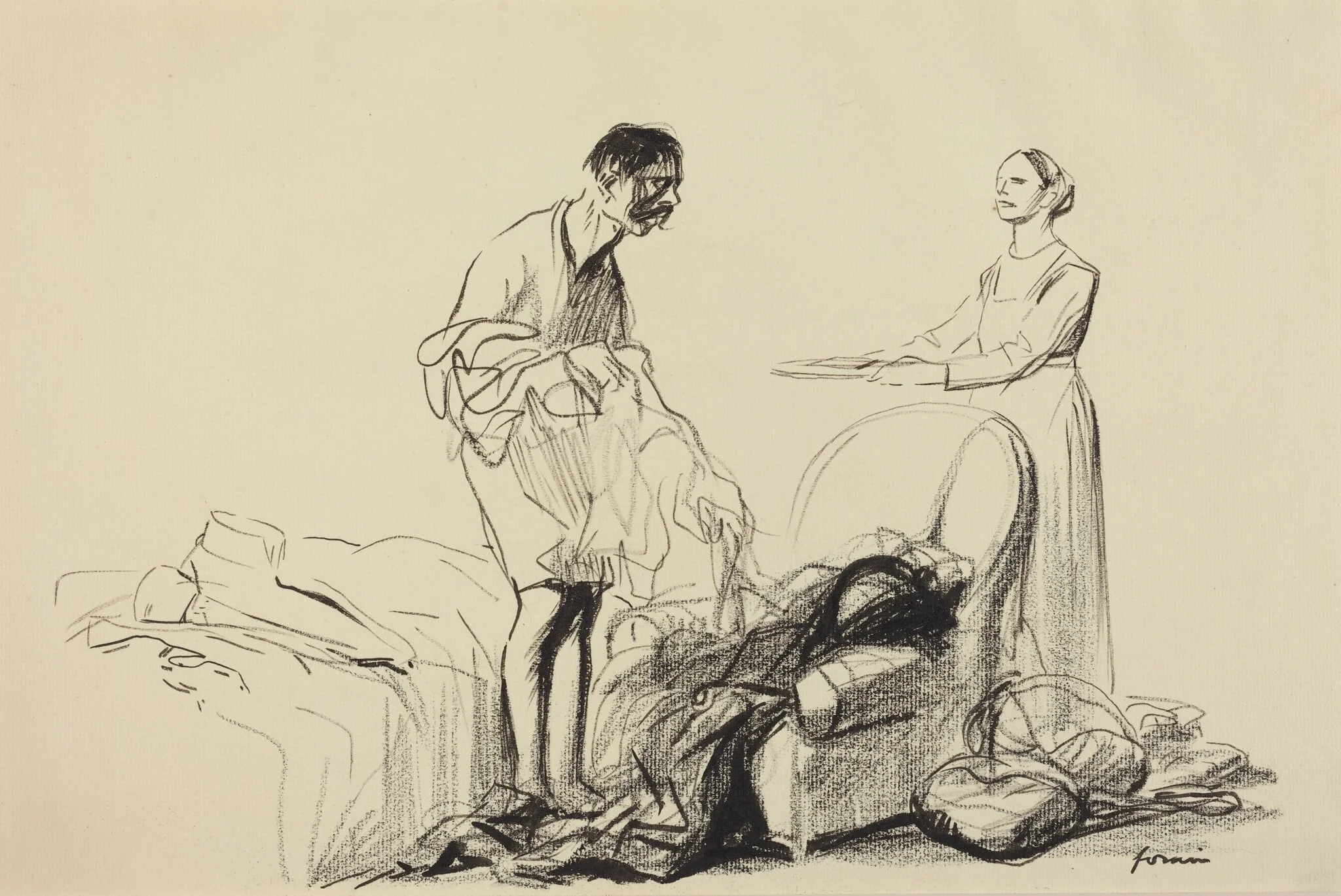 Le démobilisé, detail