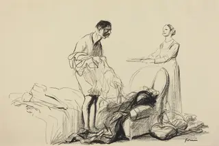 Le démobilisé, by Jean-Louis Forain, crayon, 1916