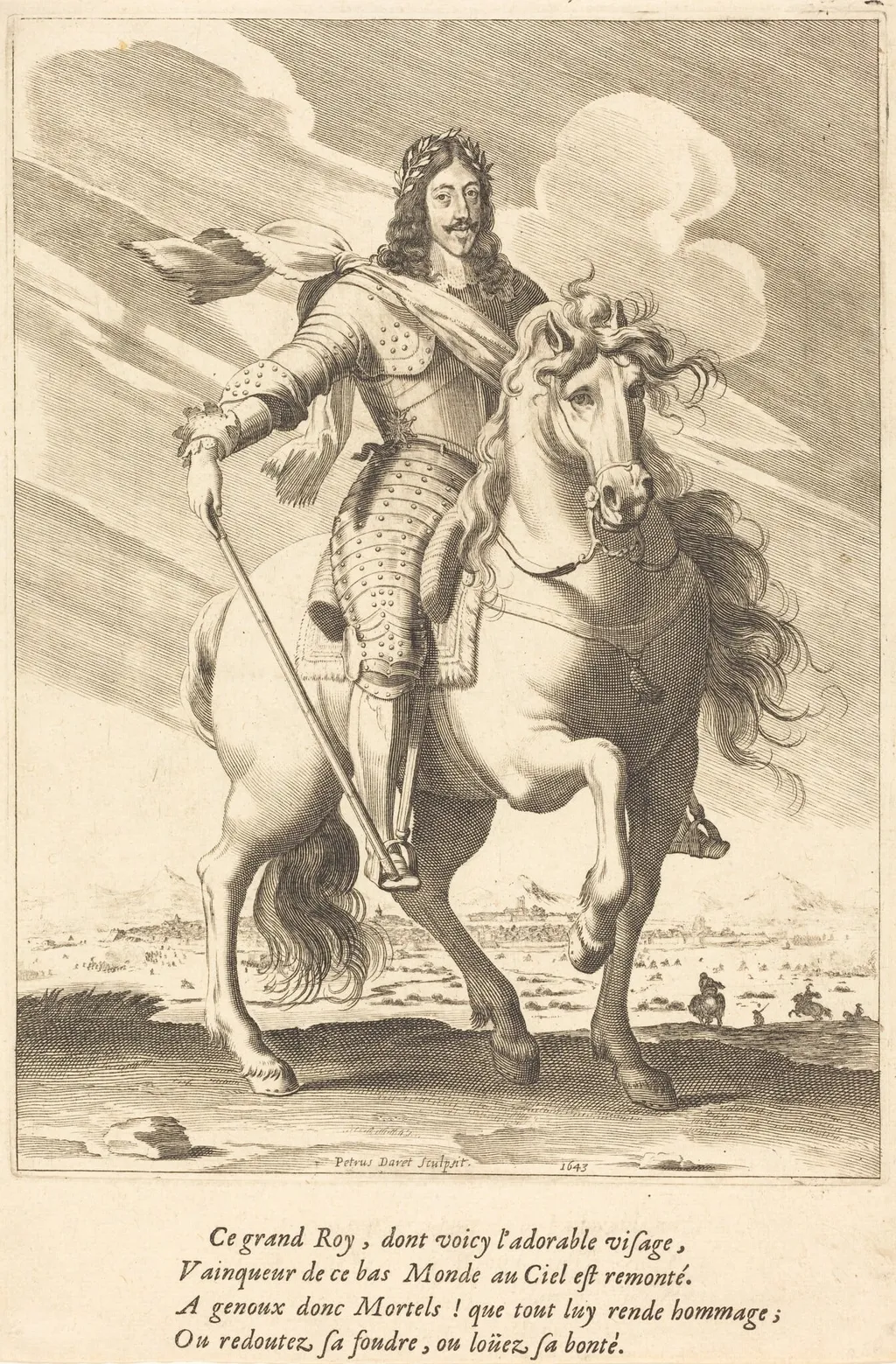 Louis XIII, by Pierre Daret de Cazeneuve, ink, 1643