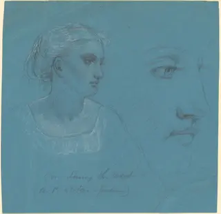 Studies for "Sowing the Word", by Daniel Huntington, graphite, 1868