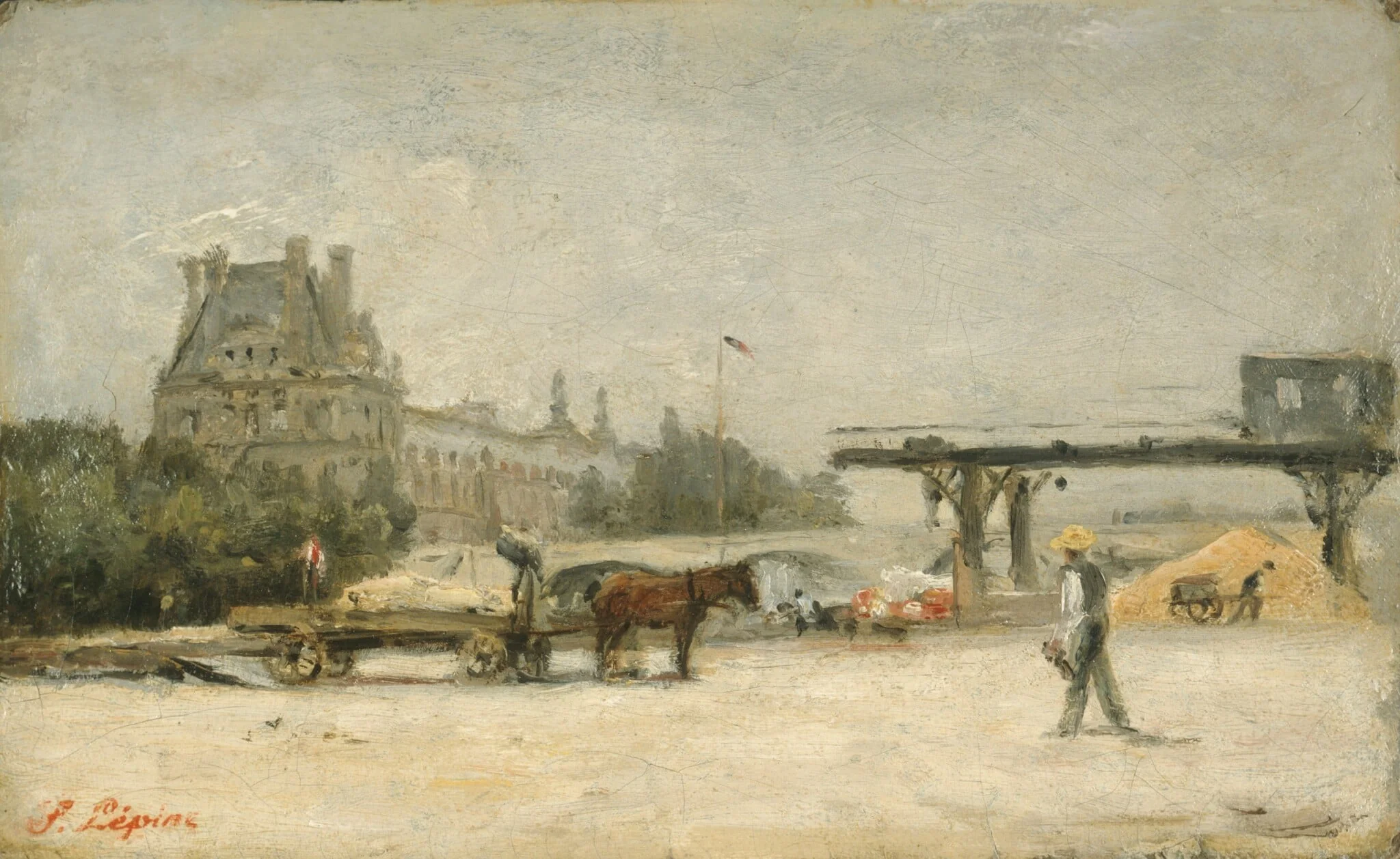 View of the Louvre, detail