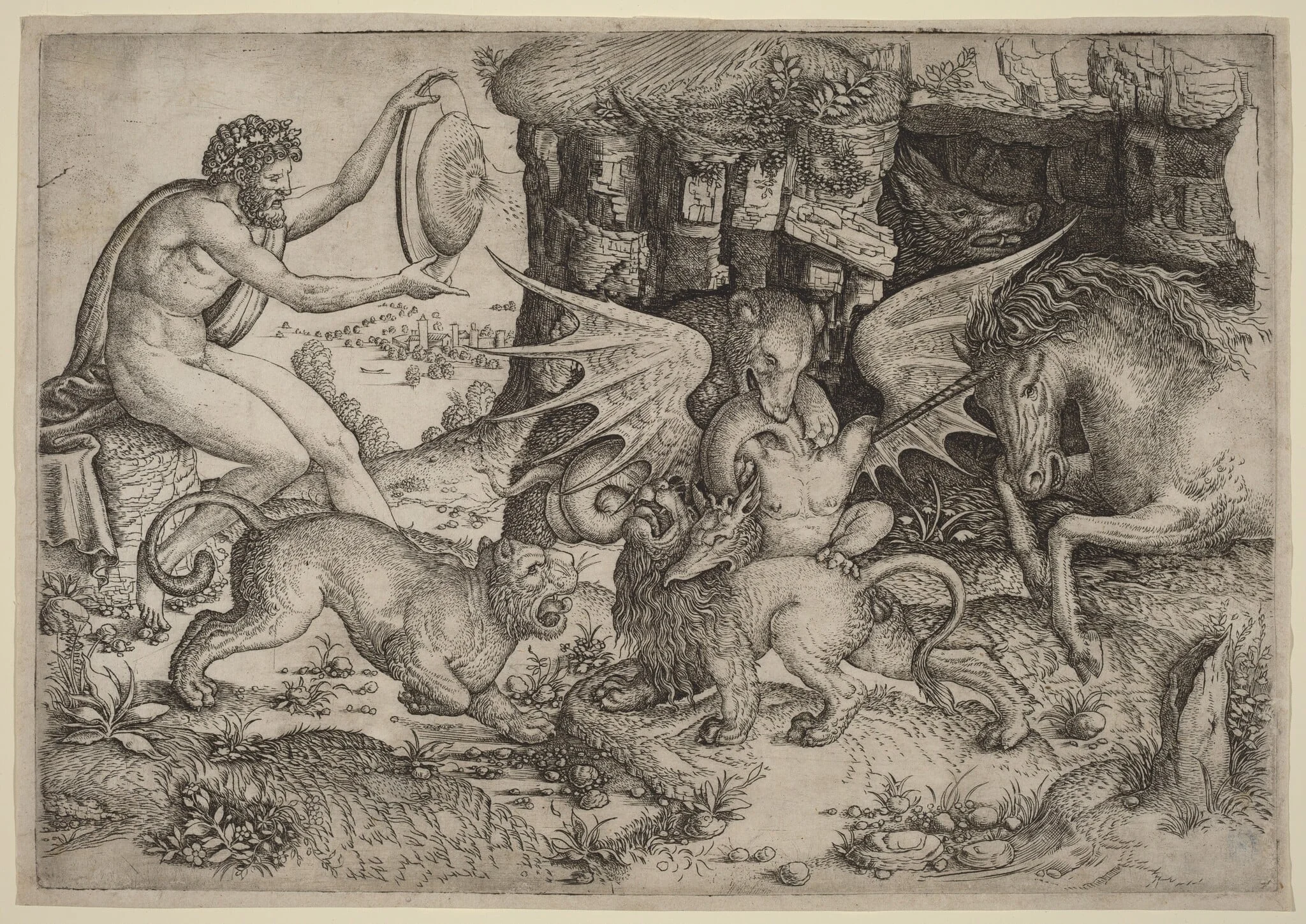 Allegorical Theme: Combat of Animals, detail