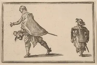 Gentleman and His Page, by Edouard Eckman, ink, 1621