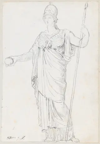 Statue of Minerva, by Jacques-Louis David, chalk, 1778