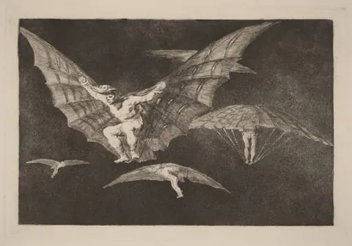 Modo de volar (A Way of Flying), by Francisco Goya, ink, 1816