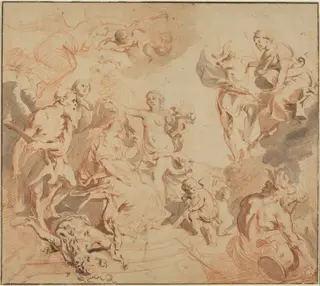 Antwerp Blessed with Abundance, by Theodoor van Thulden, ink, 1648