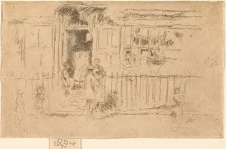 Little Steps, Chelsea, by James McNeill Whistler, ink, 1885