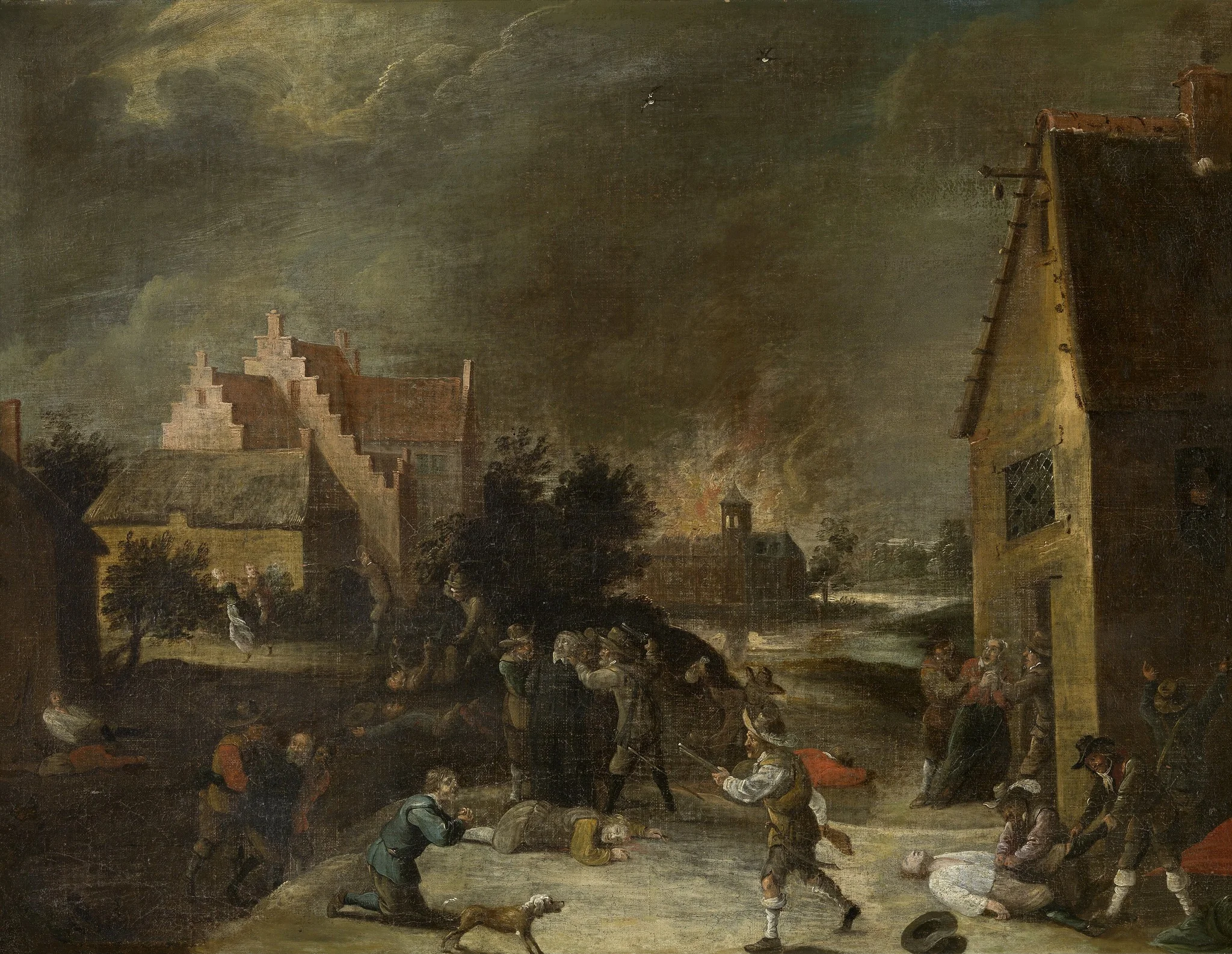 Looting of a village, detail