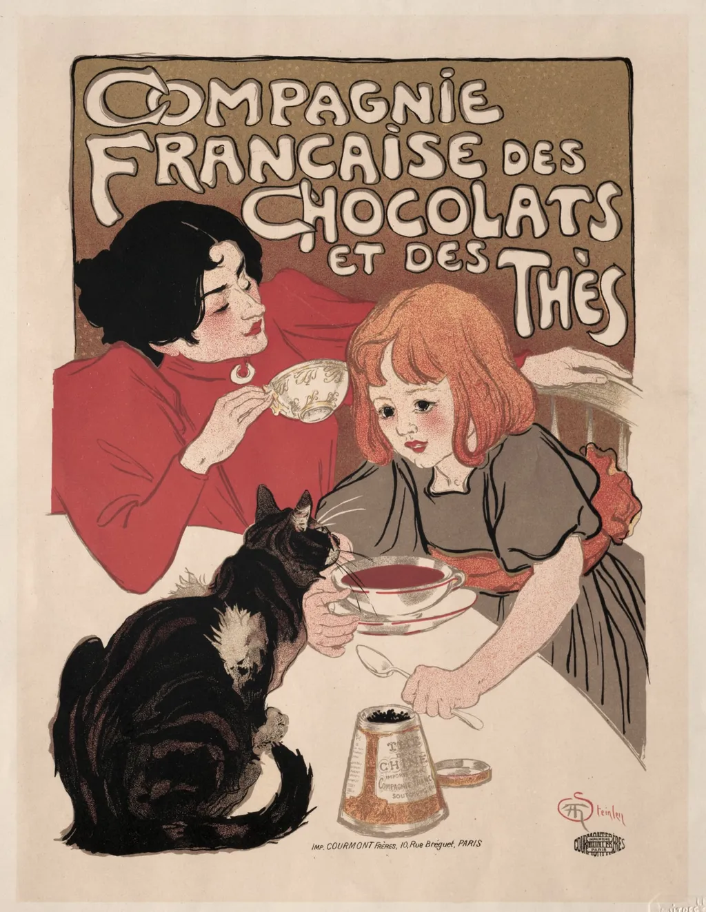 Compagnie Française des Chocolate et des Thés, by Théophile Alexandre Steinlen, 1895