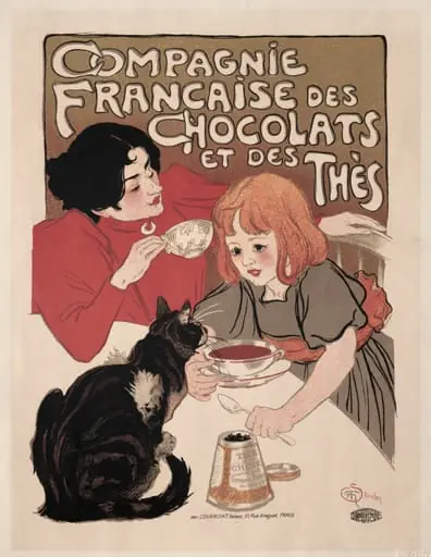 Compagnie Française des Chocolate et des Thés, by Théophile Alexandre Steinlen, 1895