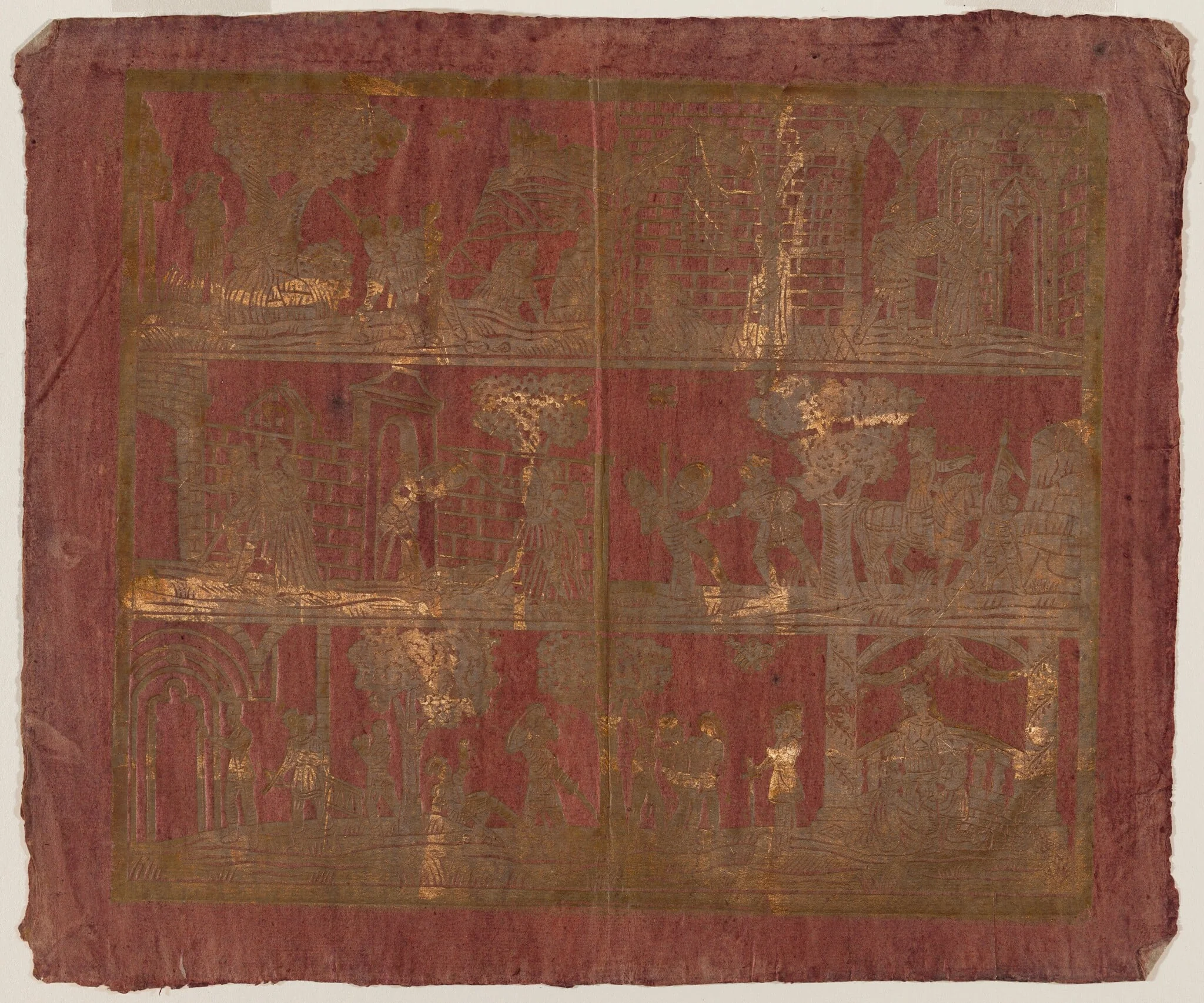 Endpaper with Three Bands of Courtly Scenes, detail