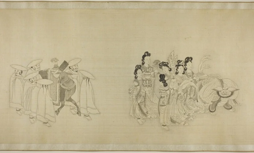 Barbarian Envoys Presenting Tribute, detail