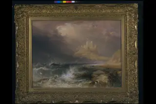 Bamburgh Castle, Northumberland, by William Andrews Nesfield, watercolor, 1832