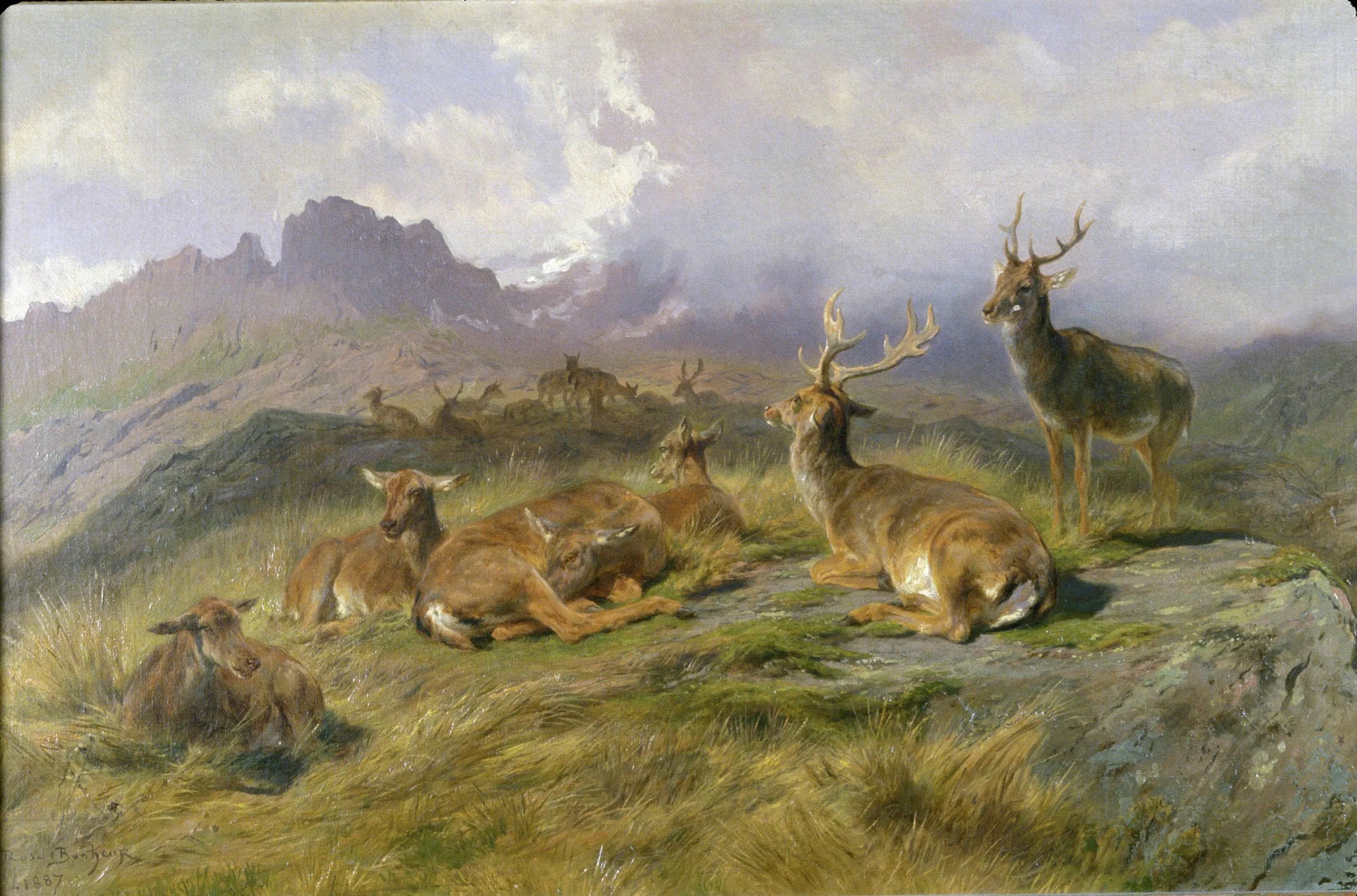 Landscape with Deer, detail