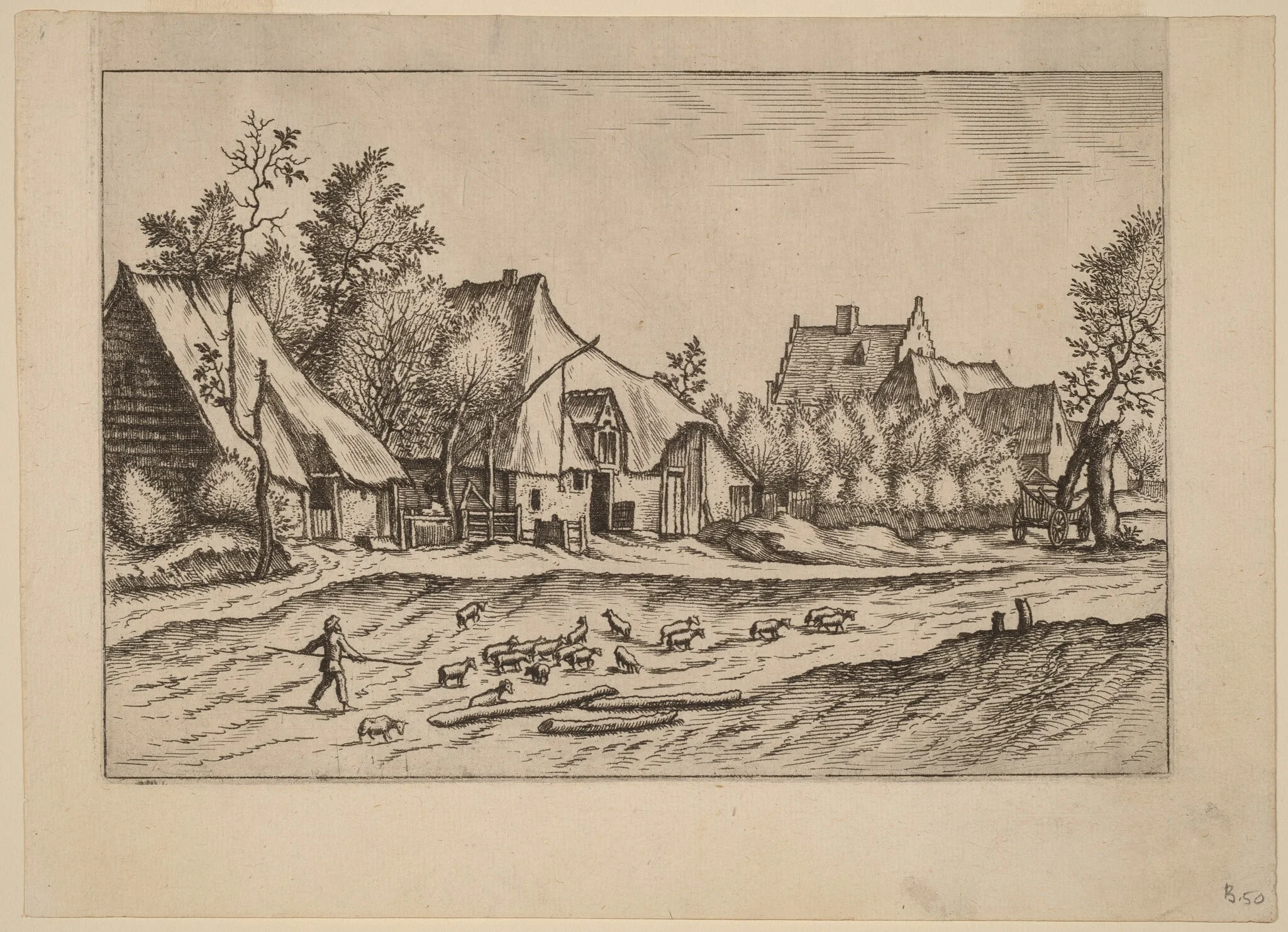 Farms in a Village, detail