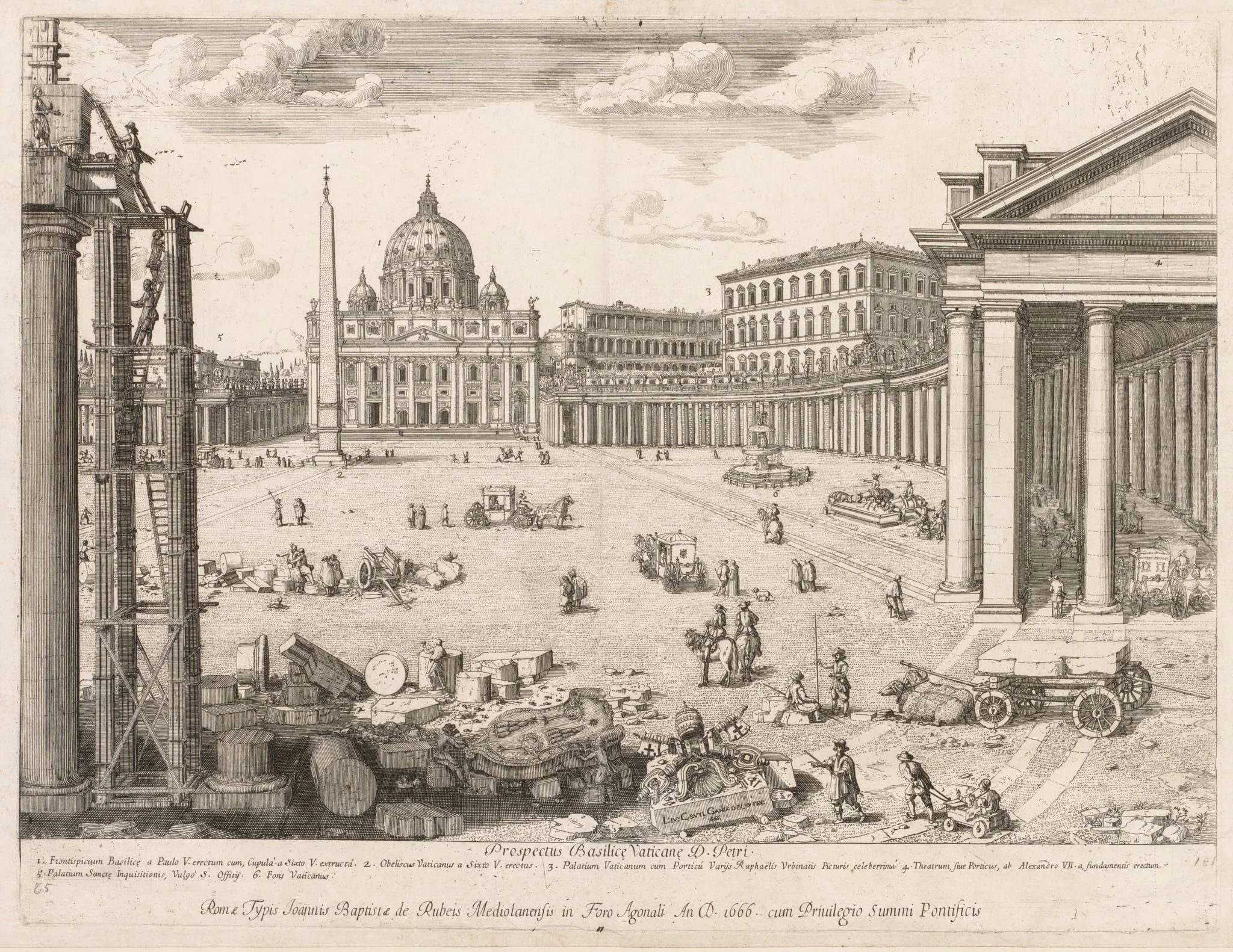 St. Peter's Basilica from "Prospectus Locurum Urbis Romae Insign[ium]", detail