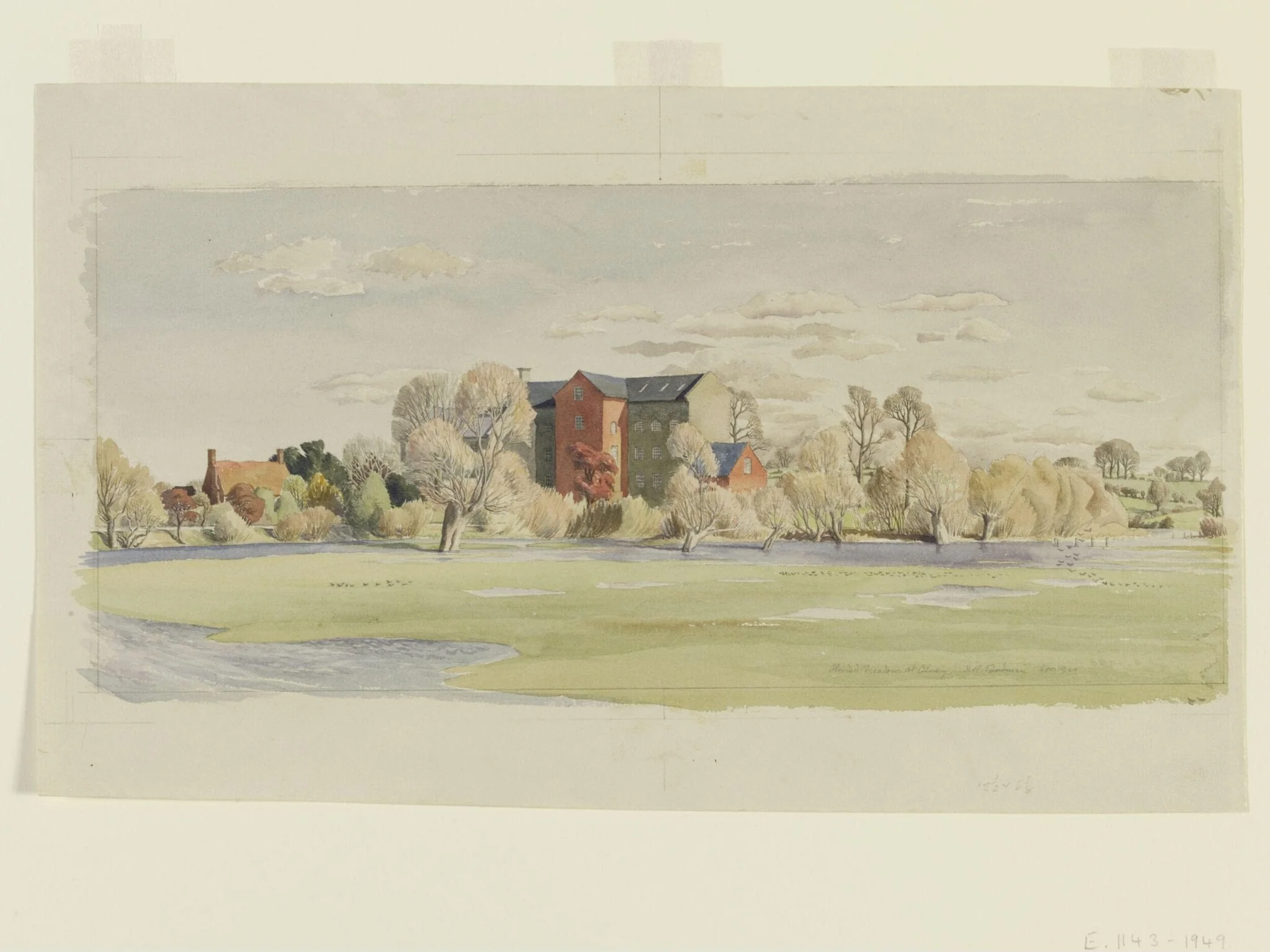 Flooded Meadows at Olney, Buckinghamshire, detail