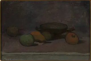 Fruits and bowl, by Władysław Ślewiński, oil, 1895