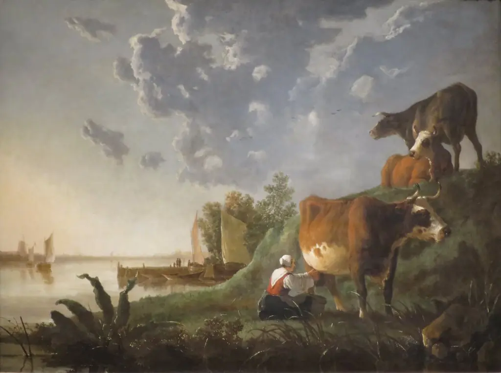 Evening in the Meadows, by Aelbert Cuyp, oil, 1650