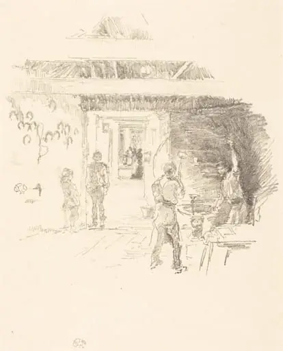 The Tyresmith, by James McNeill Whistler, ink, 1890