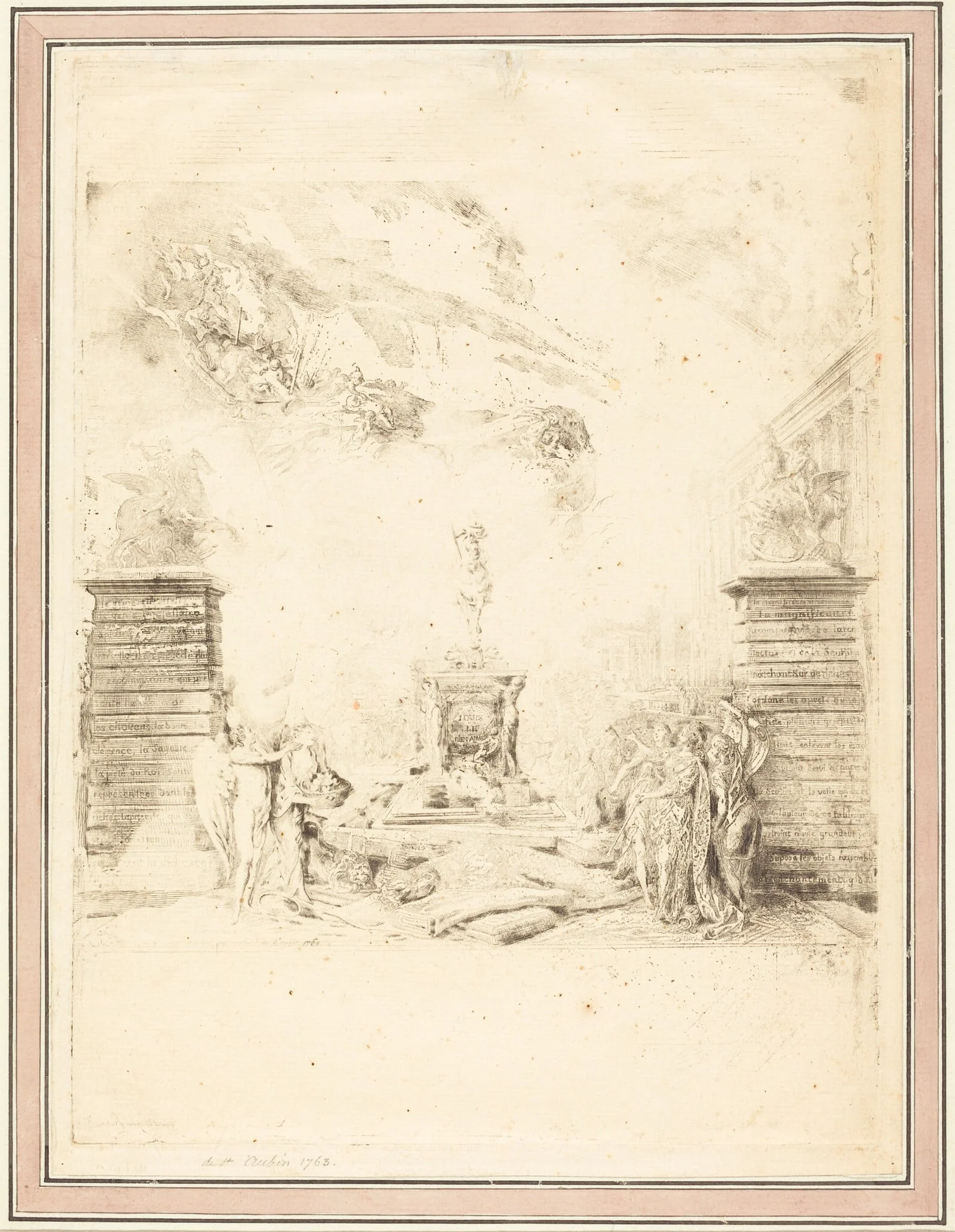 Allégorie sur l'Erection de la Statue de Louis XV (Allegory on the Establishment of a Statue of Louis XV), detail