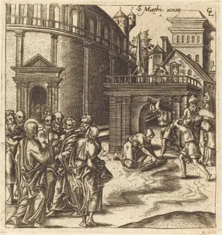 Christ Denounces the Scribes and Pharisees, by Léonard Gaultier, ink, 1578