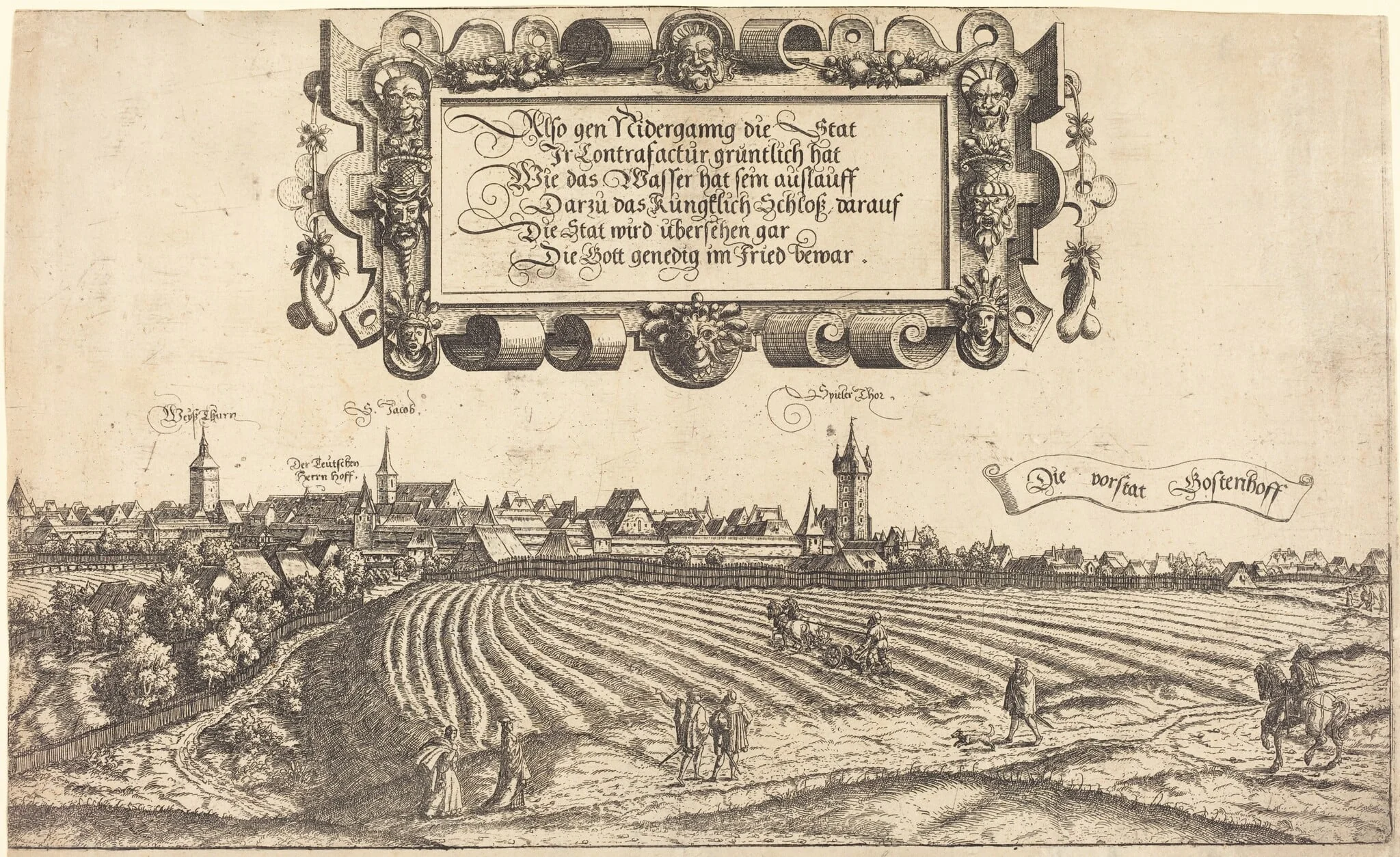 View of Nuremberg from the West [right section], detail