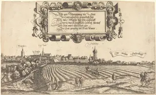 View of Nuremberg from the West [right section], by Hanns Lautensack, ink, 1552