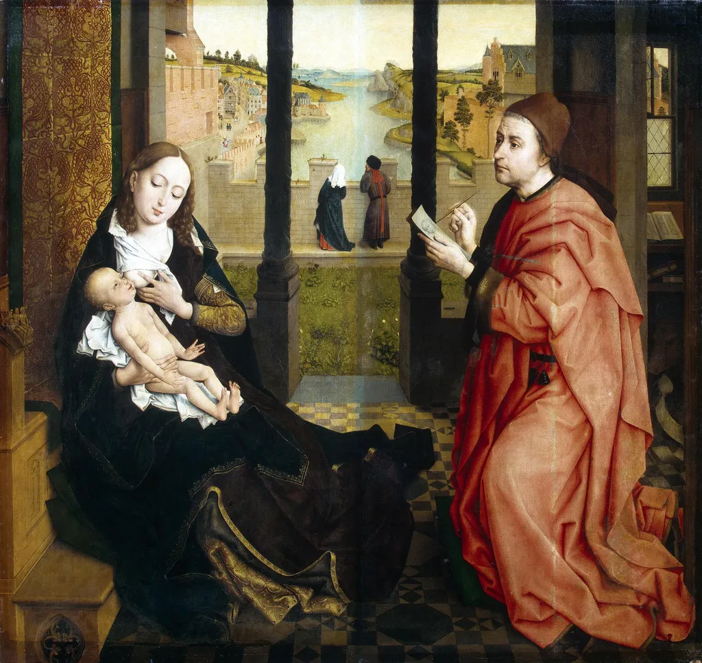 St Luke Drawing the Virgin, by Rogier van der Weyden, oil, 1440