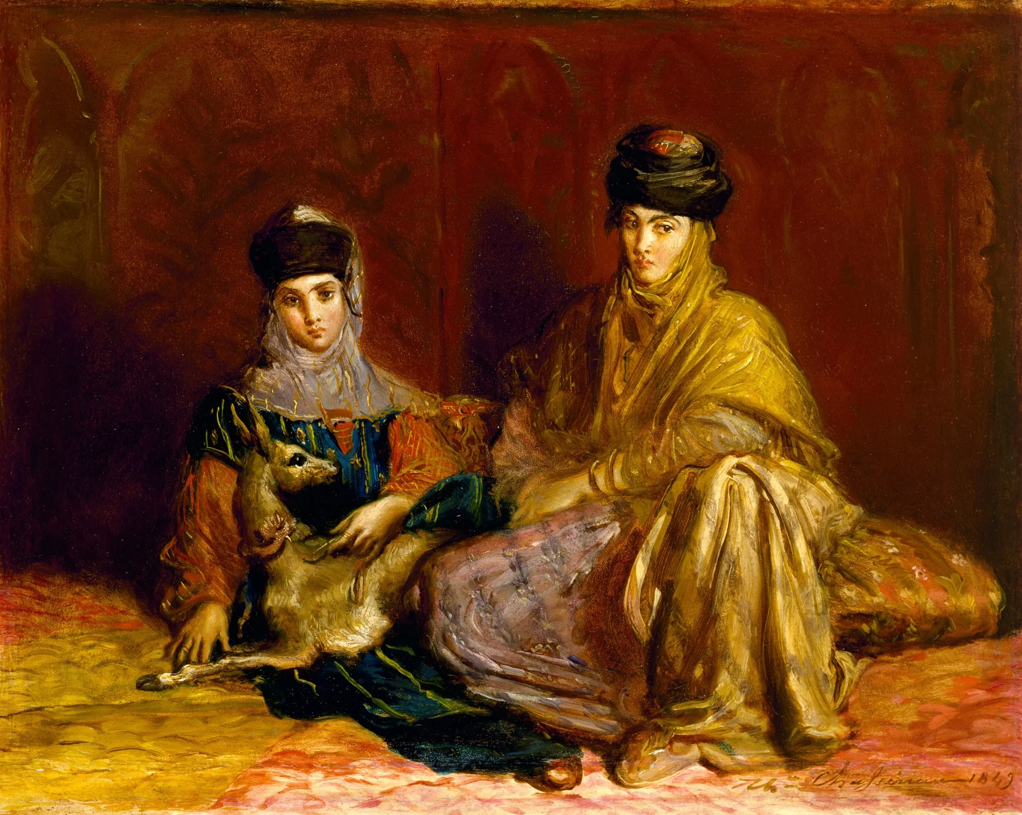 Woman and Little Girl of Constantine with a Gazelle, detail