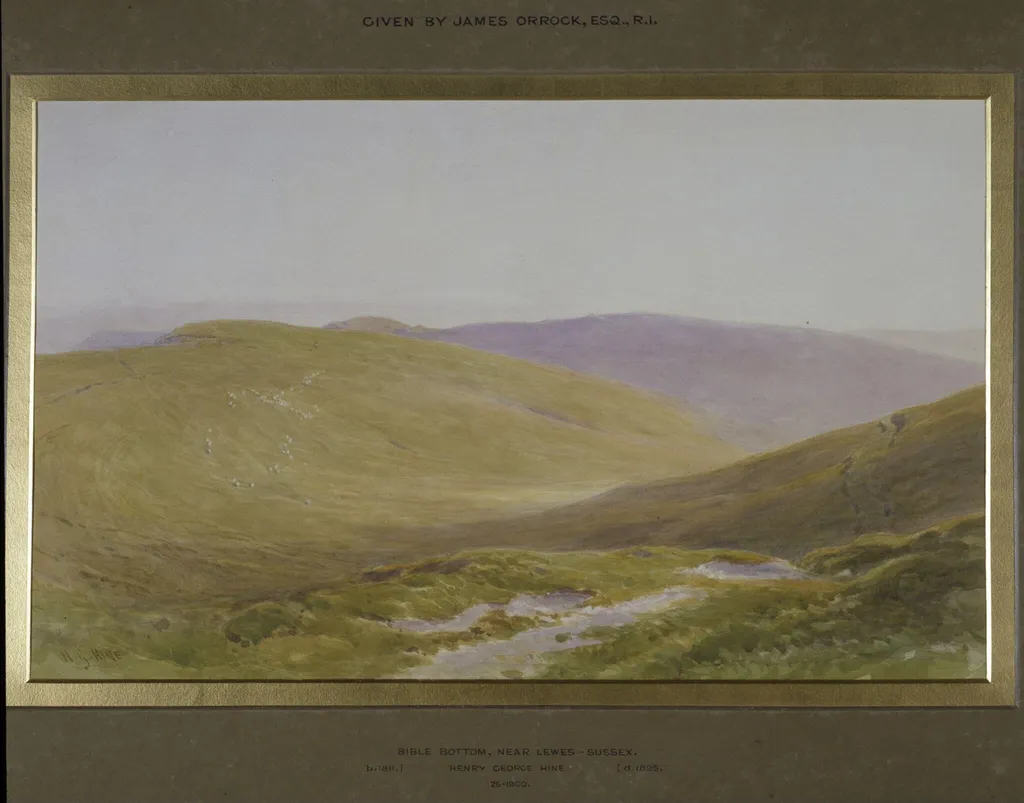 Bible Bottom in the Malling Hills, near Lewes, by Henry George Hine, watercolor, 1880