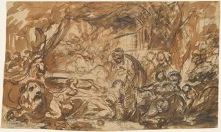 A Young Woman Overcome by Love [recto], by Jean-Baptiste Deshays, chalk, 1763