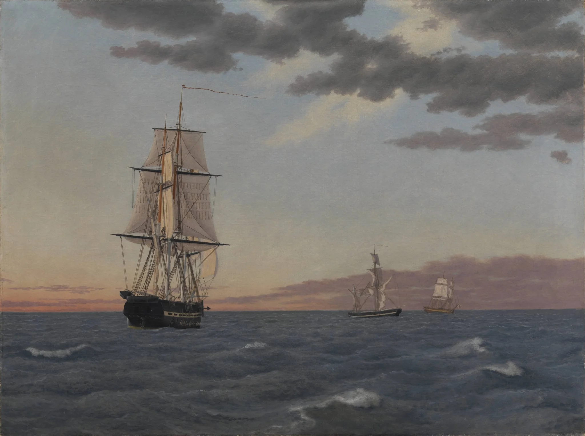 The Corvette "Galathea" Lying to in order to Send Help to the Brig "St Jean", detail