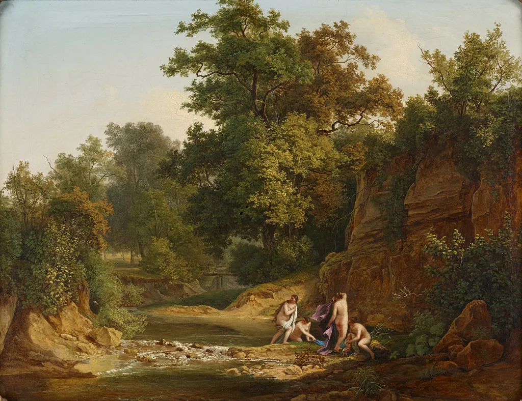 Wald mit Nymphen, by Josef Feid, oil, 1828