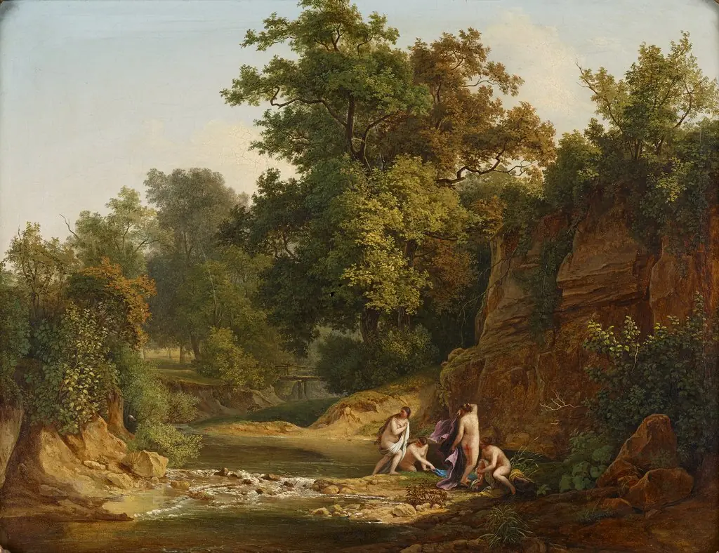 Wald mit Nymphen, by Josef Feid, oil, 1828