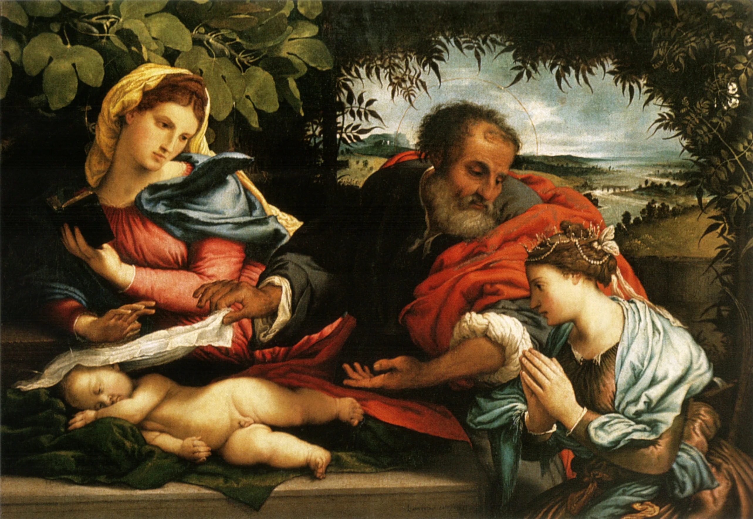 The Holy Family with Saint Catherine of Alexandria, detail