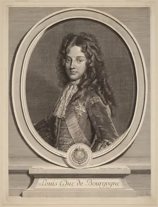 Louis, Duke of Burgundy, by Gerard Edelinck, ink, 1674