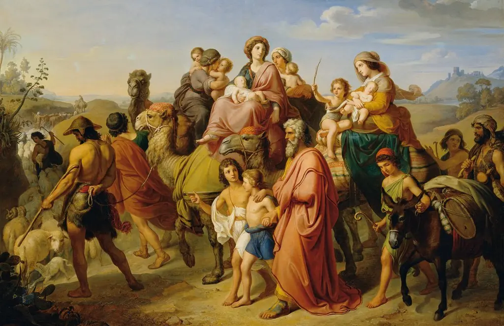 Jacob's homecoming, by Karl von Blaas, oil, 1841