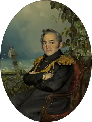 Portrait of Admiral Mikhail Lazarev, by Robert Schwede, oil, 1845