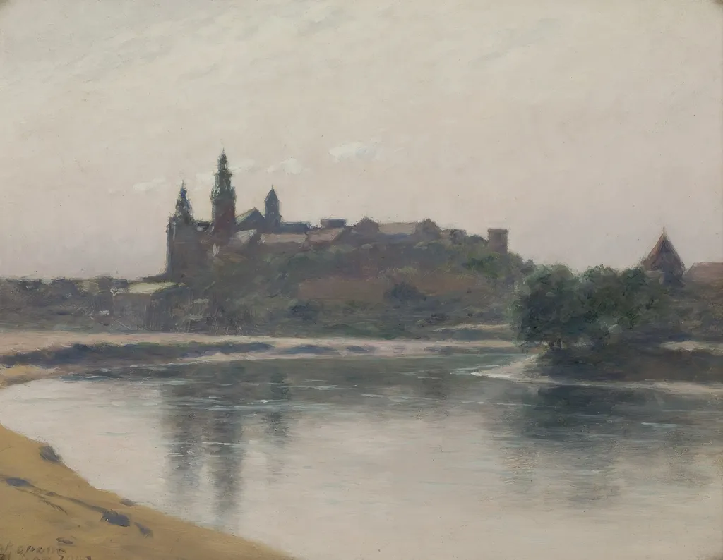 Wawel from the Vistula Side, by Stanisław Witkiewicz, oil, 1903