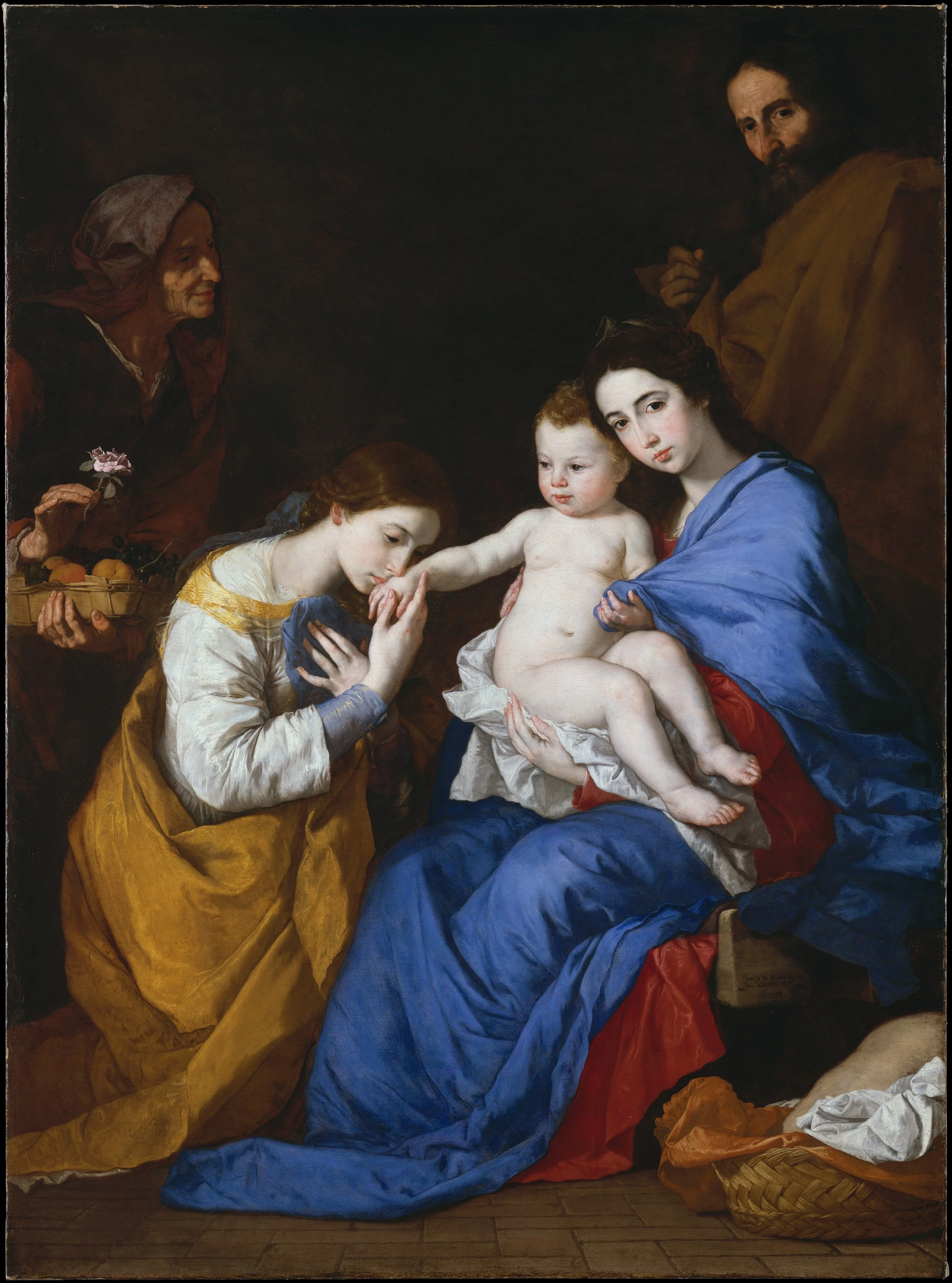 The Holy Family with Saints Anne and Catherine of Alexandria, detail