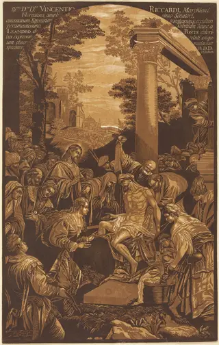 The Raising of Lazarus, by John Baptist Jackson, ink, 1742